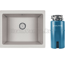 Комплект Мойка Paulmark Gera 60 PM205546-GR, серый + Измельчитель Intenso I-500