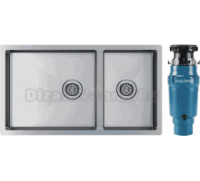 Комплект Мойка Paulmark Gerberg PM227844-BS, брашированная нержавеющая сталь + Измельчитель Intenso I-400