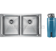 Комплект Мойка Paulmark Gerberg PM237844-BS, брашированная нержавеющая сталь + Измельчитель Intenso