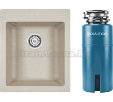 Комплект Мойка Paulmark Kante 40 PM104249-BE, бежевый + Измельчитель Intenso I-PRO 1000