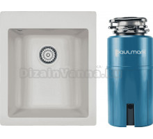 Комплект Мойка Paulmark Kante 40 PM104249-WH, белый + Измельчитель Intenso I-500