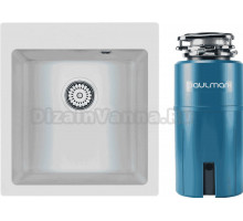 Комплект Мойка Paulmark Kante 45 PM104651-WH, белая + Измельчитель Intenso