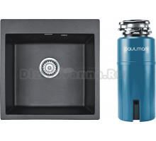 Комплект Мойка Paulmark Kante 50 PM105152-BL, черный + Измельчитель Intenso I-PRO 1000