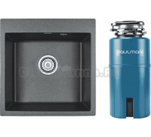 Комплект Мойка Paulmark Kante 50 PM105152-DG, графит + Измельчитель Intenso I-500