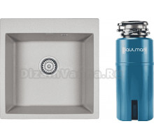 Комплект Мойка Paulmark Kante 50 PM105152-GR, серый + Измельчитель Intenso