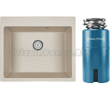 Комплект Мойка Paulmark Kante 60 PM106052-BE, бежевый + Измельчитель Intenso