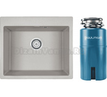 Комплект Мойка Paulmark Kante 60 PM106052-GR, серый + Измельчитель Intenso I-500