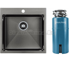 Комплект Мойка Paulmark Kroner PM215151-GM, вороненая сталь + Измельчитель Intenso I-PRO 1000