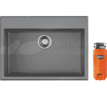 Комплект Мойка Omoikiri Tedori 68-GR, leningrad grey + Измельчитель Nagare slim 1250