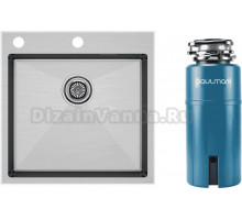 Комплект Мойка Paulmark Kroner-Edge PM775151-BS, брашированная сталь + Измельчитель Intenso