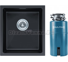 Комплект Мойка Paulmark Lumi LU41-AN, антрацит + Измельчитель Intenso I-500