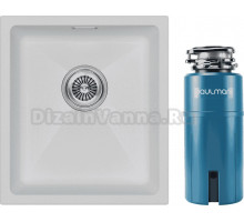 Комплект Мойка Paulmark Lumi LU41-WH, белая + Измельчитель Intenso