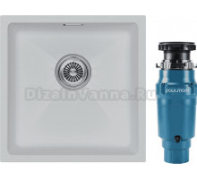 Комплект Мойка Paulmark Lumi LU45-WH, белая + Измельчитель Intenso I-400