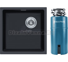 Комплект Мойка Paulmark Lumi LU45SK-AN, антрацит + Измельчитель Intenso I-800