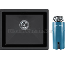 Комплект Мойка Paulmark Lumi LU55-BL, черная + Измельчитель Intenso I-PRO 1000