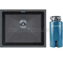 Комплект Мойка Paulmark Lumi LU55-DG, графит + Измельчитель Intenso I-500