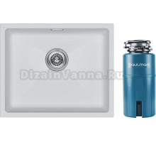 Комплект Мойка Paulmark Lumi LU55-WH, белая + Измельчитель Intenso I-500