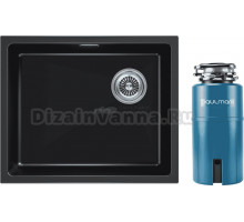 Комплект Мойка Paulmark Lumi LU55SK-BLM, черный металлик + Измельчитель Intenso I-500