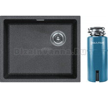 Комплект Мойка Paulmark Lumi LU55SK-DG, графит + Измельчитель Intenso I-800