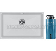 Комплект Мойка Paulmark Lumi LU74-WH, белая + Измельчитель Intenso I-500