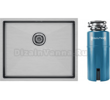 Комплект Мойка Paulmark Next PM215444-BS, брашированная нержавеющая сталь + Измельчитель Intenso I-PRO 1000