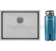 Комплект Мойка Paulmark Next PM215844-BS, брашированная нержавеющая сталь + Измельчитель Intenso I-800