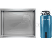 Комплект Мойка Paulmark Next-Skew PM885444-BS, брашированная сталь + Измельчитель Intenso I-500