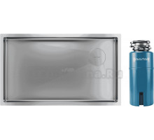 Комплект Мойка Paulmark Next-Skew PM887444-BS, брашированная сталь + Измельчитель Intenso I-PRO 1000