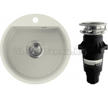 Комплект Мойка NOVA, 44, белая + Измельчитель Bone Crusher BC 810-SL Slim Line