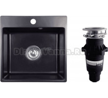 Комплект Мойка NOVA, 44-44, черная + Измельчитель Bone Crusher BC 810-SL Slim Line