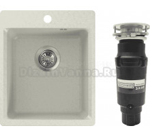 Комплект Мойка NOVA, 51-42, белая + Измельчитель Bone Crusher BC 910-SL-Slim Line