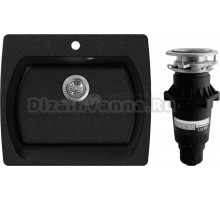 Комплект Мойка NOVA 60-53, черная + Измельчитель Bone Crusher BC 810-SL Slim Line