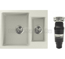 Комплект Мойка NOVA Эва, 59, белая + Измельчитель Bone Crusher BC 910-SL-Slim Line