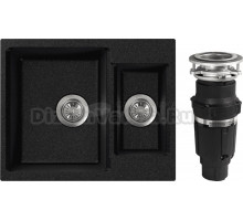 Комплект Мойка NOVA Эва, 59, черная + Измельчитель Bone Crusher BC 610-AS