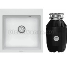 Комплект Мойка Point Арбель 51, белая + Измельчитель Bone Crusher BC 810-AS