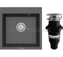 Комплект Мойка Point Арбель 51, графит + Измельчитель Bone Crusher BC 810-SL Slim Line