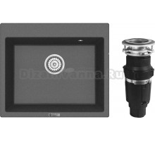 Комплект Мойка Point Бинга 60, графит + Измельчитель Bone Crusher BC 610-AS