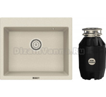 Комплект Мойка Point Бинга 60, светло-бежевая + Измельчитель Bone Crusher BC 810-AS