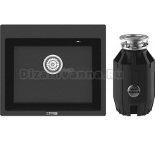 Комплект Мойка Point Бинга 60, черная + Измельчитель Bone Crusher BC 910-AS