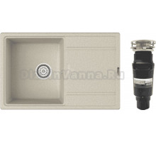 Комплект Мойка Point Лаура 78, светло-бежевая + Измельчитель Bone Crusher BC 910-SL-Slim Line