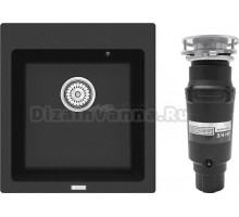 Комплект Мойка Point Моко 47, черная + Измельчитель Bone Crusher BC 910-SL-Slim Line