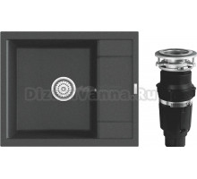 Комплект Мойка Point Римо 60, графит + Измельчитель Bone Crusher BC 610-AS