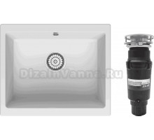 Комплект Мойка Point Сидли 55, белая + Измельчитель Bone Crusher BC 910-SL-Slim Line