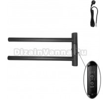 Полотенцесушитель электрический Маргроид Cook 1840-1049-9005R 20x40 см, подключение справа, матовый черный RAL9005, E-образный, из стали