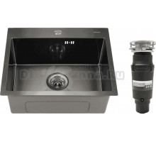 Комплект Мойка Melana D5343HB графит + Измельчитель Bone Crusher BC 910-SL-Slim Line