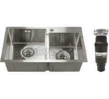 Комплект Мойка Melana S7240H сатин + Измельчитель Bone Crusher BC 910-SL-Slim Line