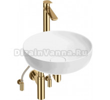 Комплект 5 в 1 Wellsee Chalice Perfection 201004293 глянцевый белый, золото