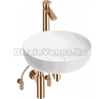 Комплект 5 в 1 Wellsee Chalice Perfection 201004294 глянцевый белый, розовое золото