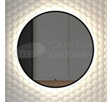 Зеркало круглое Defesto Aura DF 2983R 60x60 с нейтральной подсветкой, инфракрасный выключатель, черное