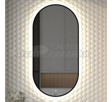 Зеркало Defesto Aura DF 2924S 50x100 с нейтральной подсветкой, сенсорный выключатель, черное